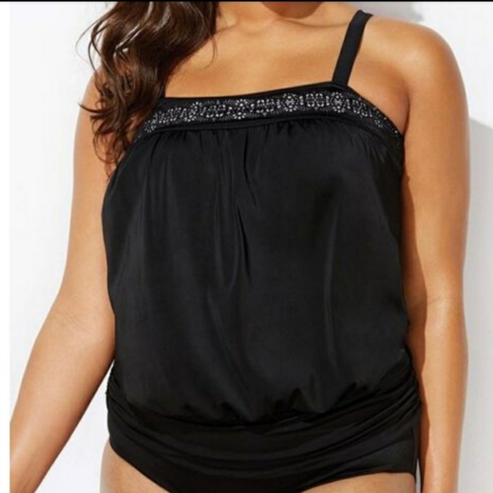 Blouson Tankini Swim Top - swimsuits for all